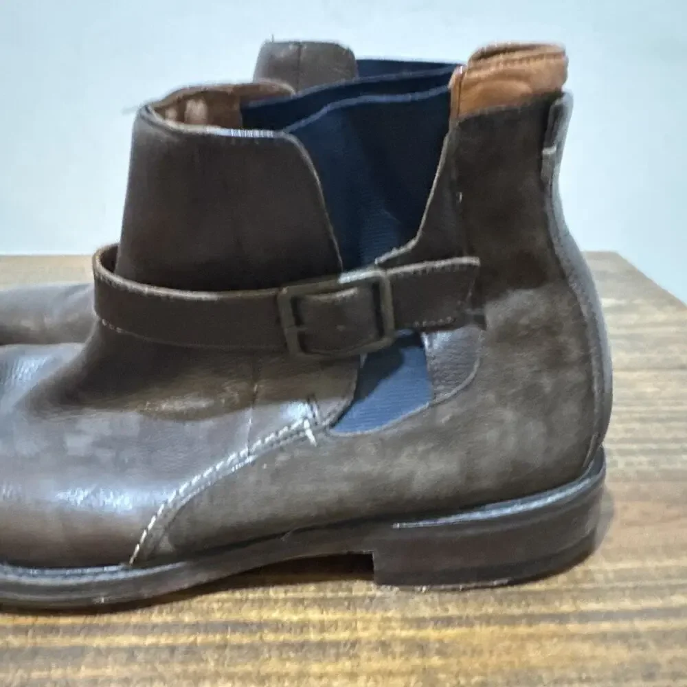 Men’s Johnston & Murphy Strap Chelsea Boots Leather Sheepskin Mens Sz 11 D